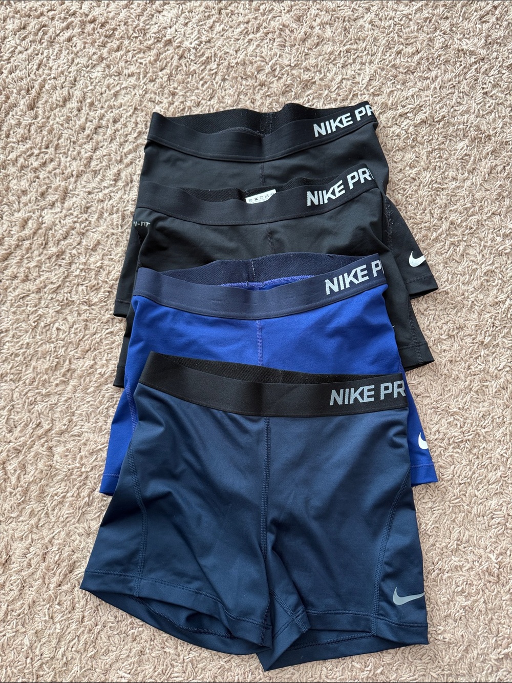 Nike Pro Women's Athletic Shorts - Black & Blue